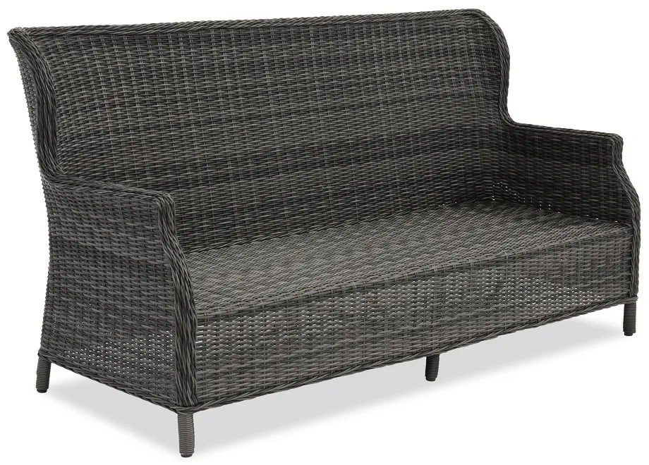 Garden Point antracit Malaga háromszemélyes technorattan kanapé