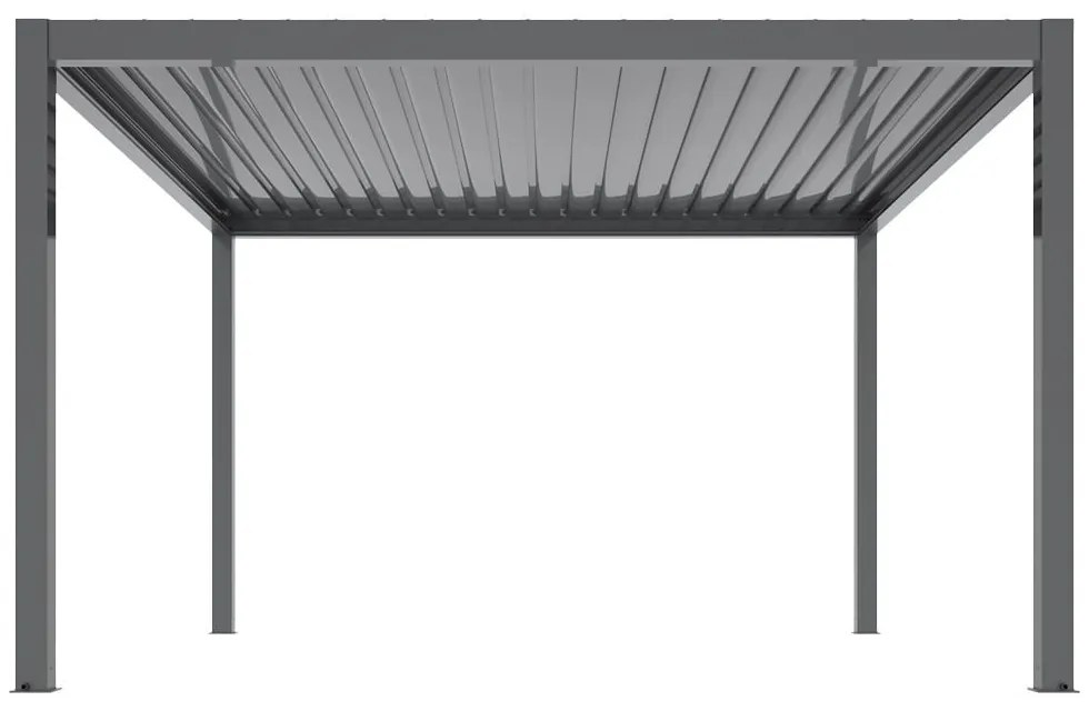 LUXE elektromos pergola 3,5x3,5 m antracit LED világítással