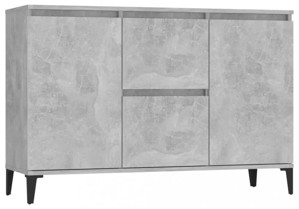 betonszürke szerelt fa tálalószekrény 104 x 35 x 70 cm