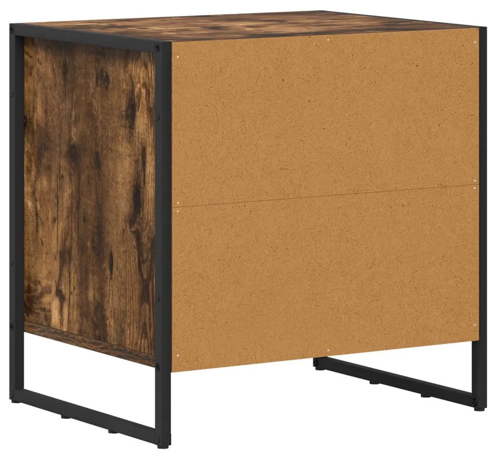 vidaXL Éjjeli asztal fiókkal Füstös tölgy 50 x 39.5 x 50 cm Faanyag