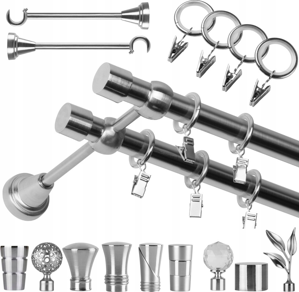 Dupla Fém Függönykarnis 200 CM 19 MM Békákkal Különböző Színekben