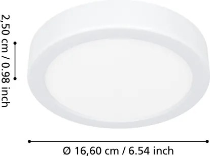Eglo 901332 - FUEVA LED fürdőszobai mennyezeti világítótest LED/7,5W/230V Ø16,6cm IP44 fehér