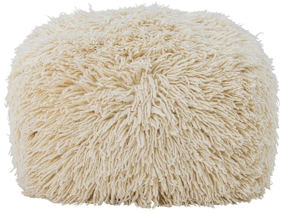 Krémszínű gyapjú puff Lomba – Bloomingville