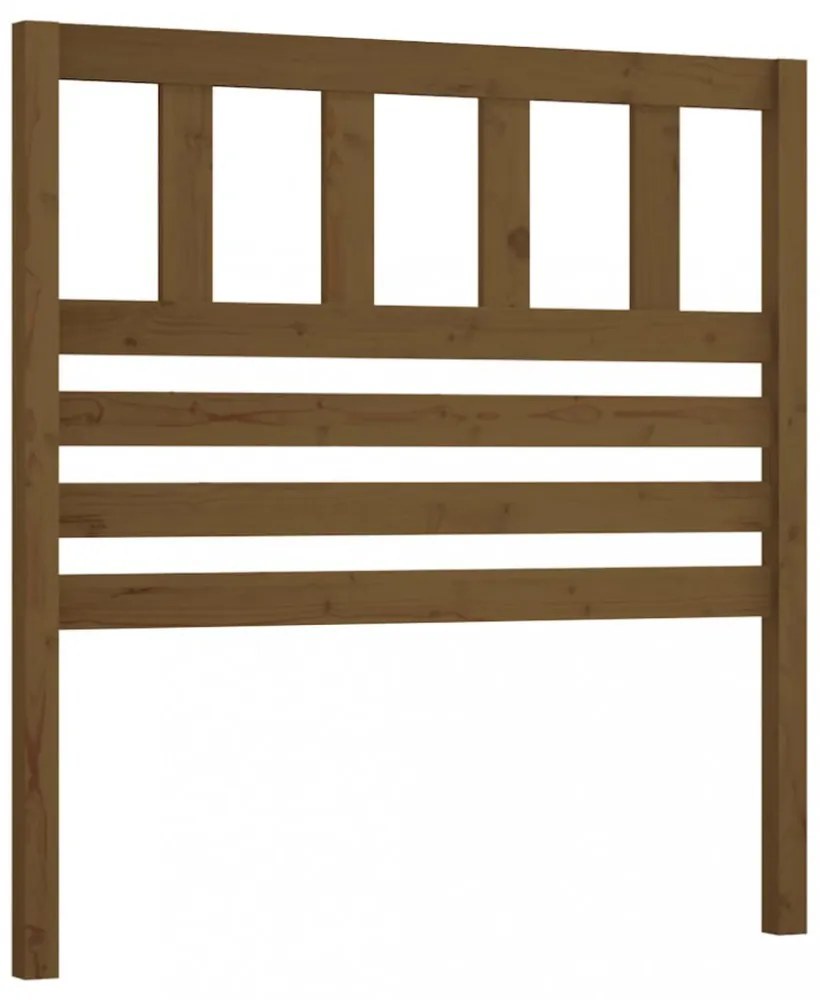 mézbarna tömör fenyőfa ágyfejtámla 106 x 4 x 100 cm