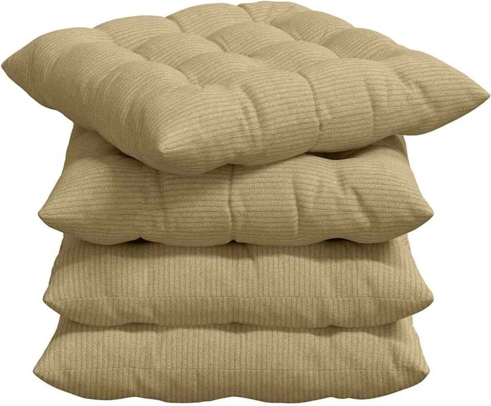 vidaXL Ülőpárnák 4 pcs Szürke zöld 40 x 40 x 6 cm Bársonyos szövet