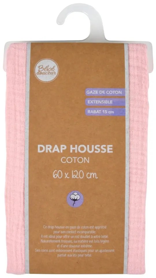 Gumis muszlin gyerek lepedő babaágyhoz 70x140 cm – Bébé Douceur