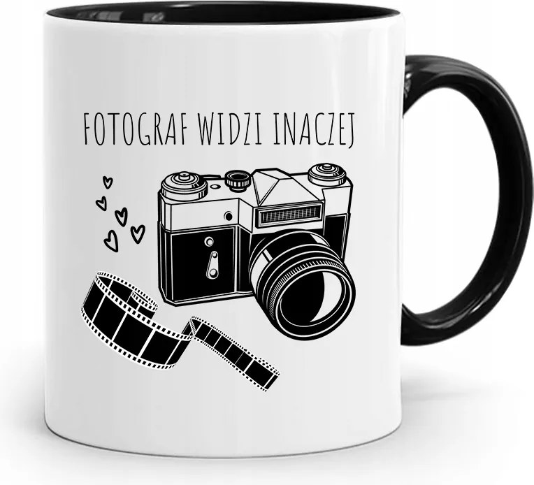 Fekete Bögre Fotósnak Másképp Lát Ajándék fényképes nyomattal