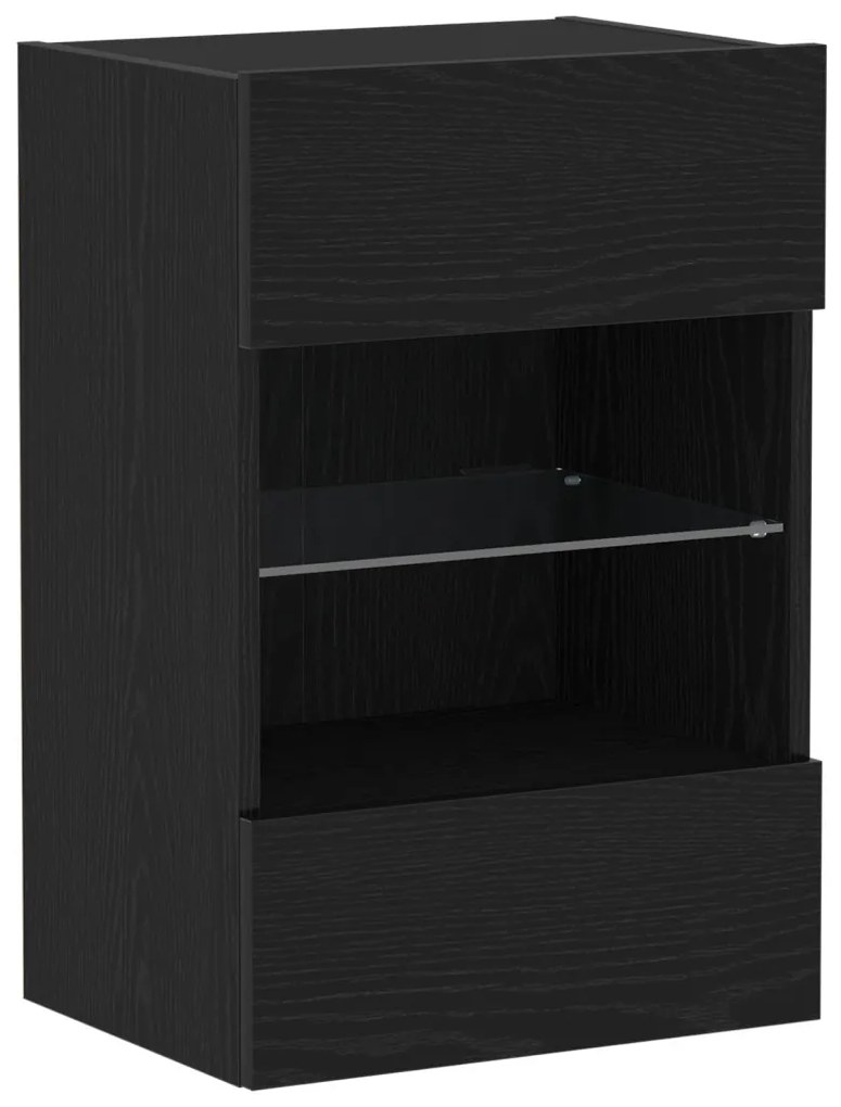 LED TV Szekrény Fekete Tölgy 40x30x60,5cm Szerelt Fa