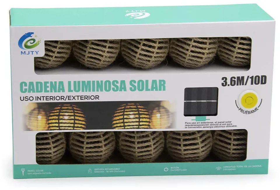 Újdonság 3,6 m Napelemes Dekoratív Vintage Hatású Fénygömbök Kültérre, 2200K - mele...