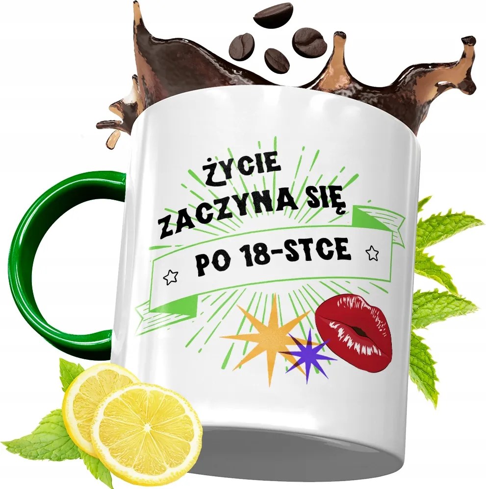 Zöld Bögre 18 18STE 18. Születésnapra Ajándék fényképes nyomtatással