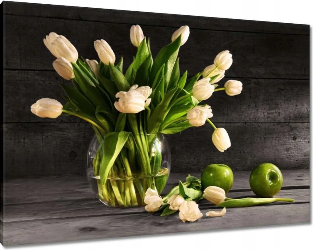 Vászonkép 100x70 Tulipánok vázában