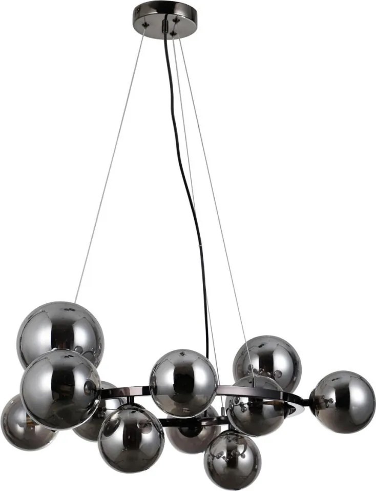 ITALUX PND-406007-11A-BL CANELLO Glamour Függesztett Lámpa Matt Fekete, Füstös, Grafit G9 IP20