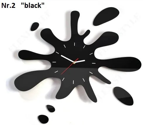 Modern falióra fröccsenő formájú fekete