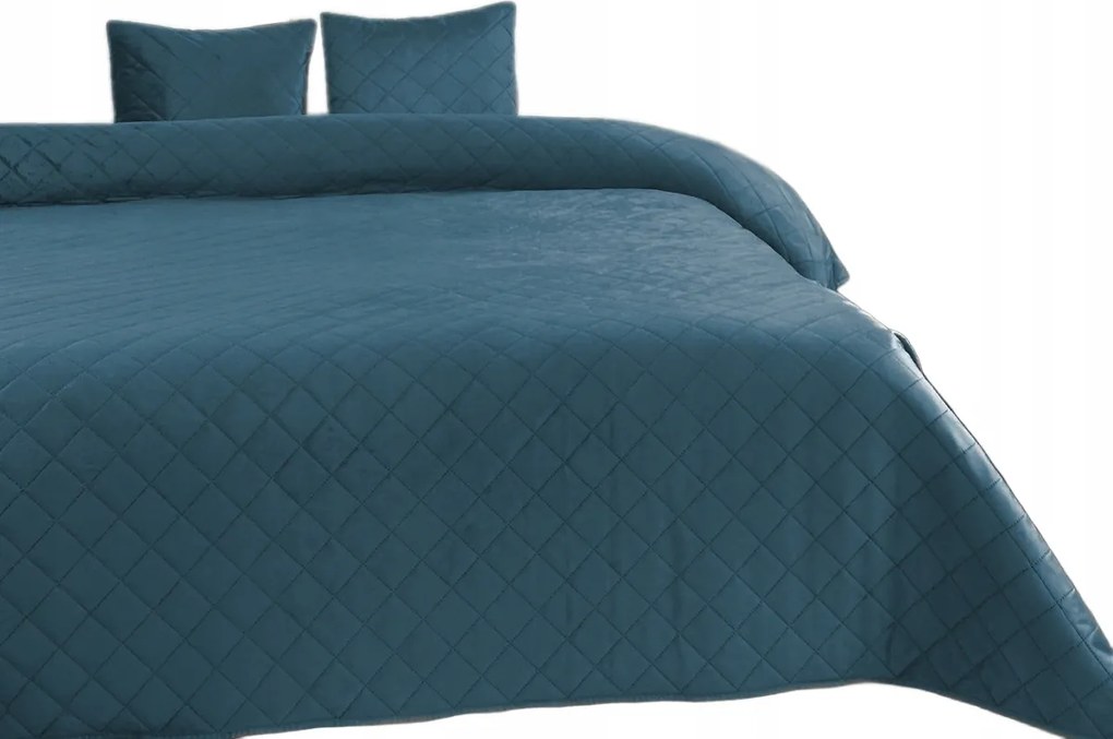 Kétoldalas Pléd Ágytakaró Amarante Türkiz steppelt 220x240 cm 2 párnahuzat