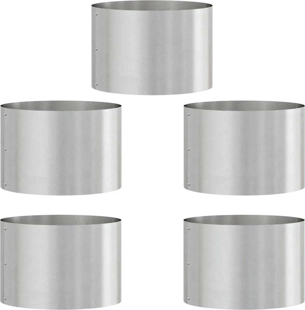 vidaXL Ültető gyűrű 5 pcs Ezüst 30 x 30 x 20 cm Rozsdamentes acél