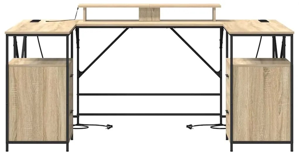 Asztal fiókkal sonoma tölgy 182 x 101 x 87.5 cm Faanyag
