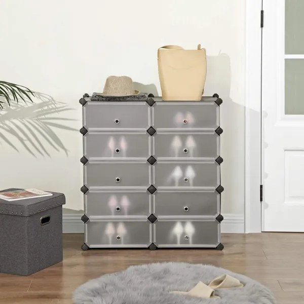 BOXIFY moduláris polcrendszer fiókokkal, fekete