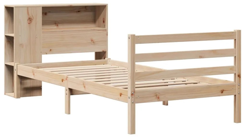 tömör fenyőfa könyvespolcos ágy matrac nélkül 100 x 200 cm