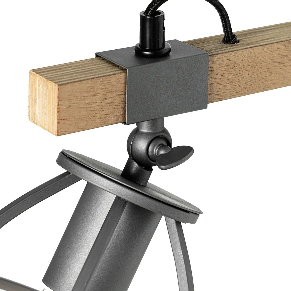 Okos fali lámpa sötétszürke fával állítható, Wifi A60 - Arthur