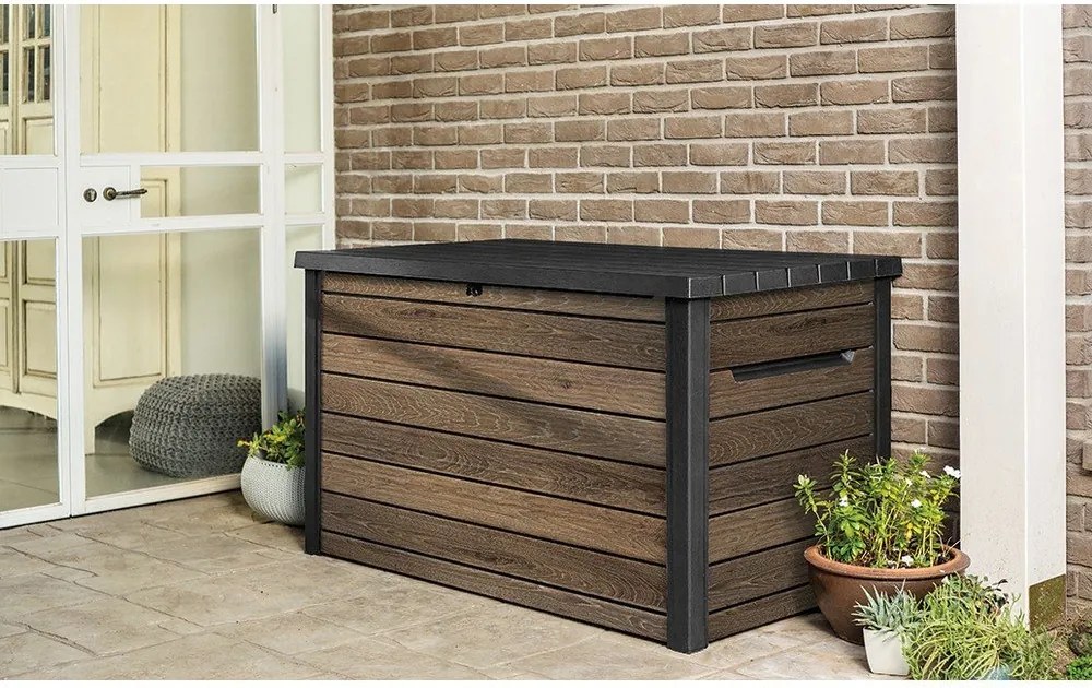 Barna műanyag kerti tárolódoboz Signature – Keter