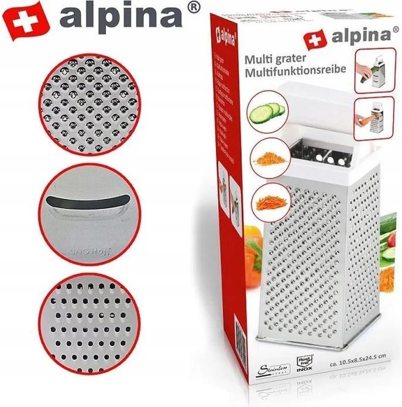 Fém reszelő Rozsdamentes acél 10,5 x 8,5 x 24,5cm Alpina