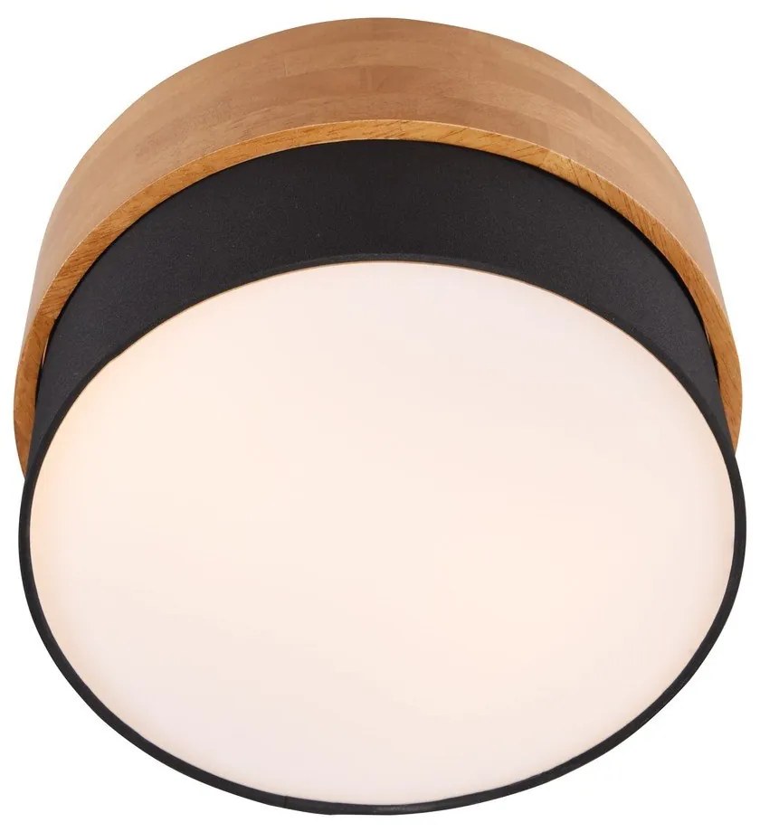 Fekete-natúr színű mennyezeti lámpa textil búrával Seasons – Trio