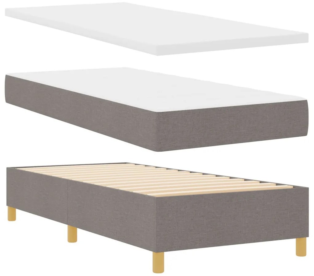 Box Spring Ágy Matraccal és Pad Taupe 80x200 cm Szövet