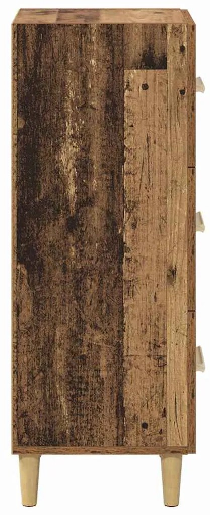 Széf fiókkal Régi fa 34.5 x 34 x 90 cm Faanyag