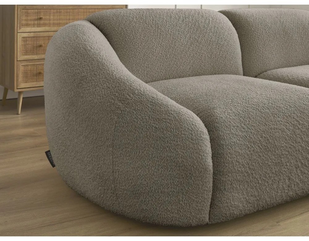 Szürkésbarna buklé kanapé 230 cm Tina – Bobochic Paris