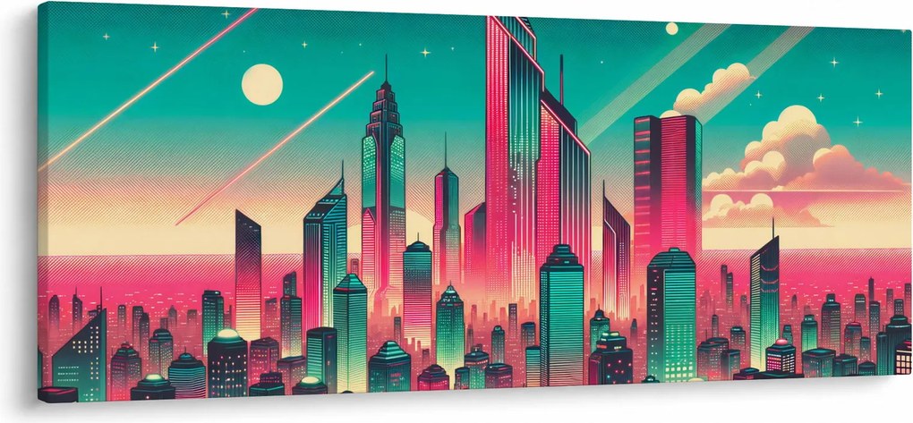 Kép – Nagyváros pop-art stílusban (120x50 cm)