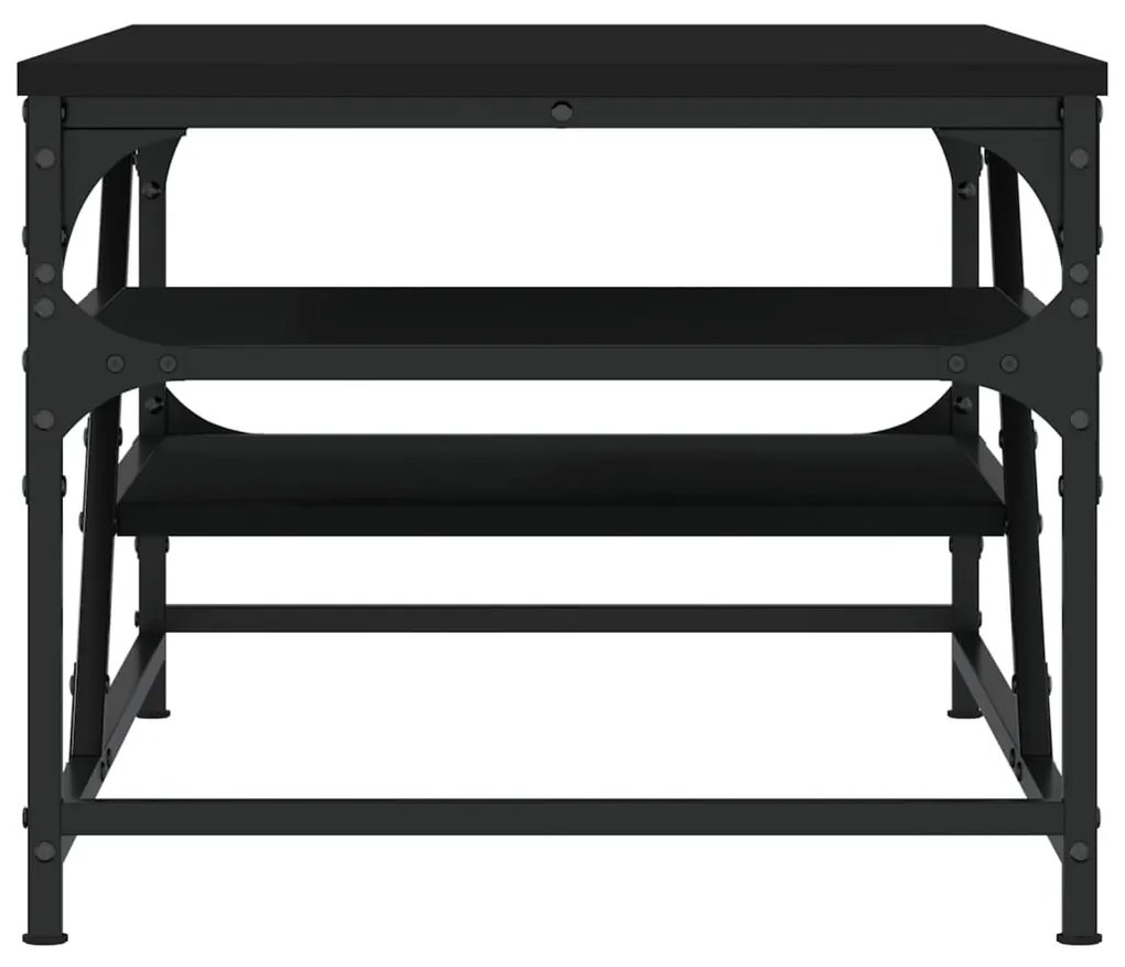 Fekete szerelt fa dohányzóasztal 100 x 49 x 40 cm