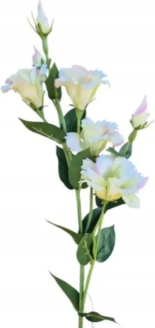 krémszínű eustoma Eustomy ág krém rózsaszín zöld művirág 80cm