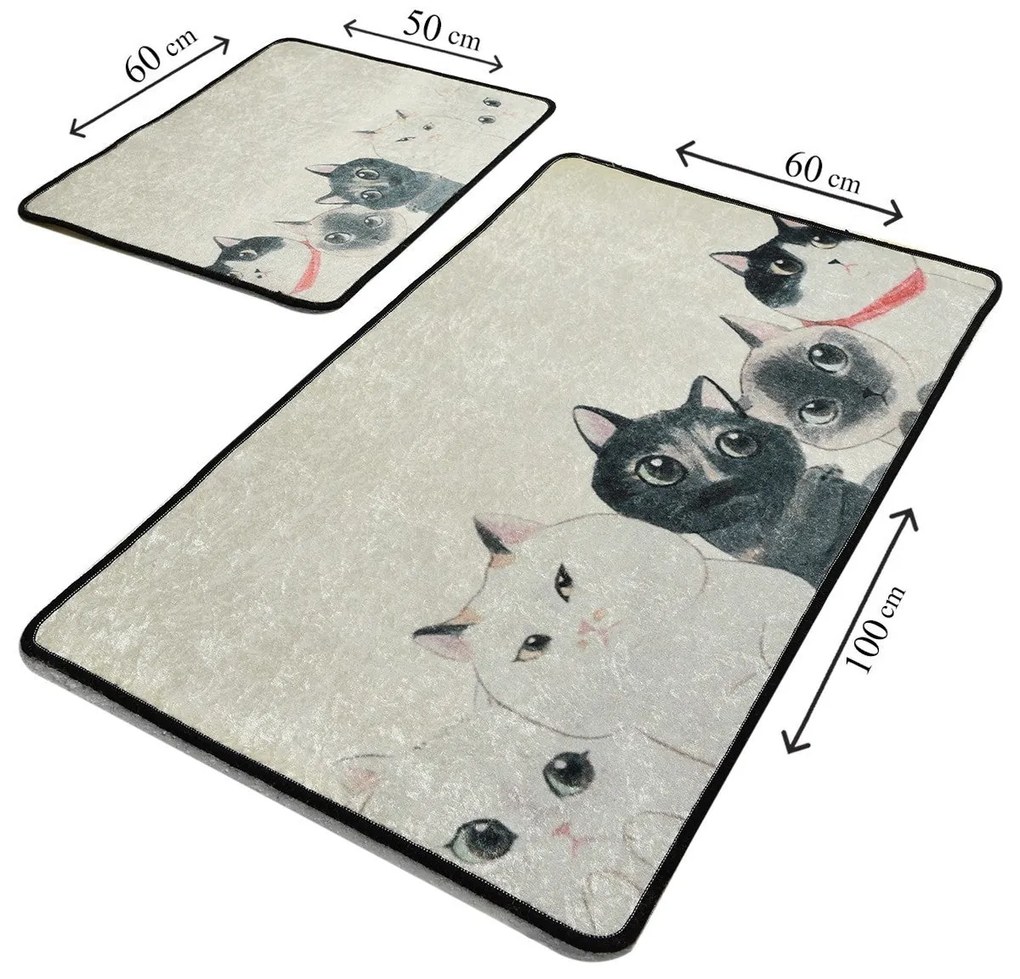Fürdőszobaszőnyeg Szett (2 db) Angry Cats Djt