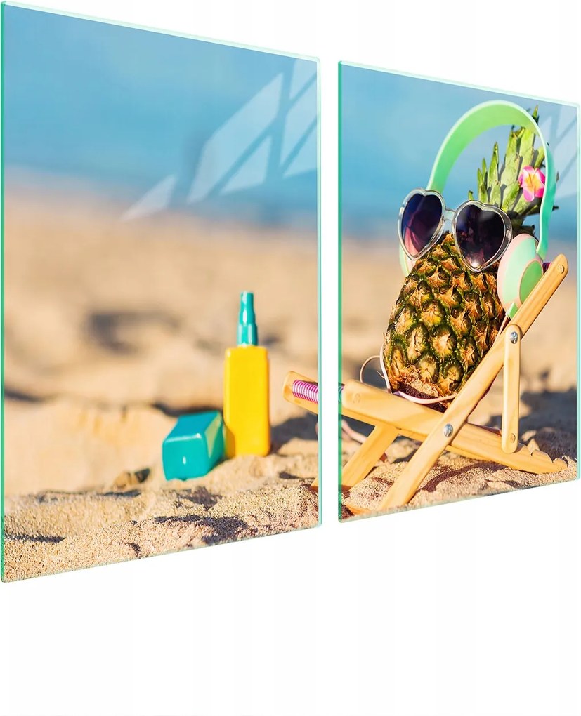 Üveg Konyhai Védőlap 2x45x52 Ananász Edzett Üveg