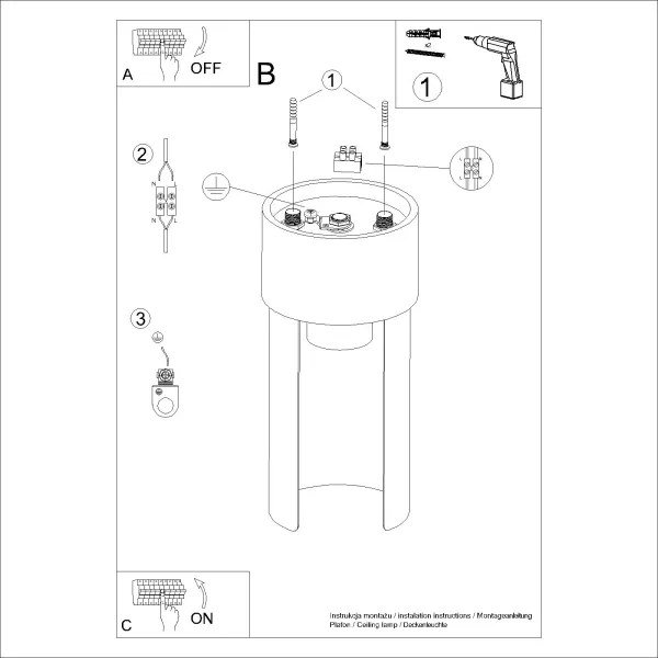 Sollux SL.1673 - Mennyezeti lámpa FLASH 1xE27/15W/230V fehér