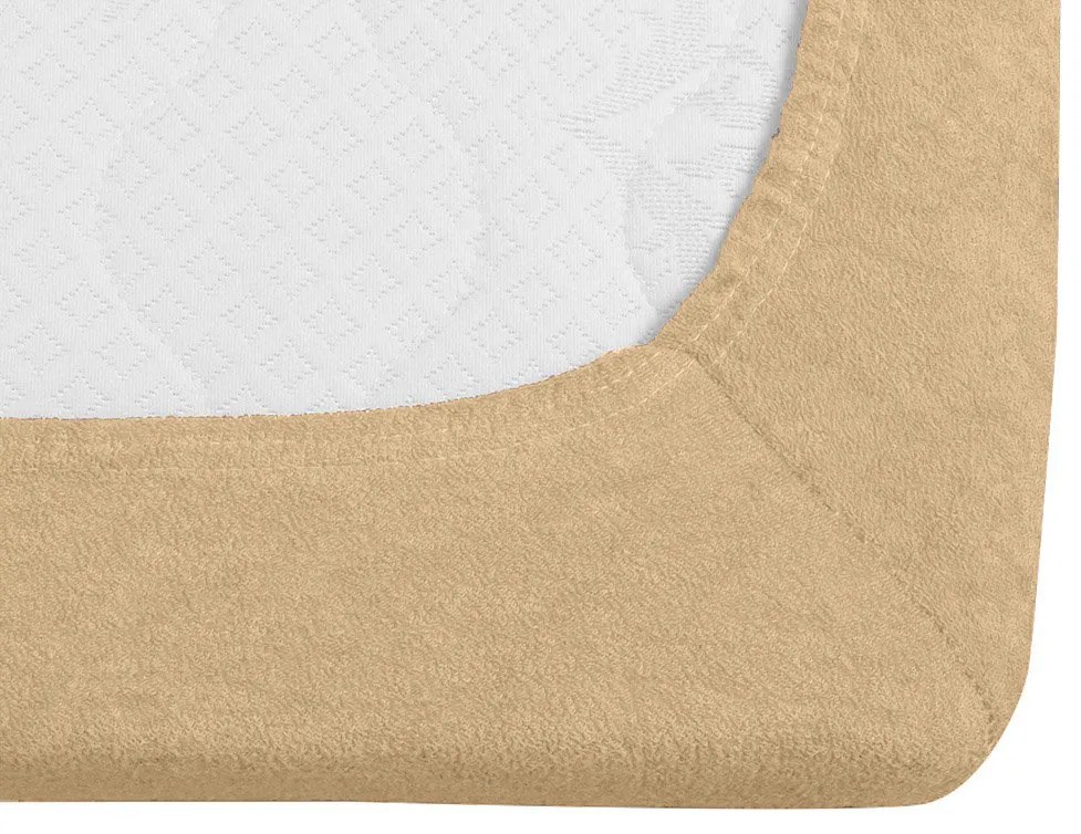 Frottír bézs lepedő 90x200 cm