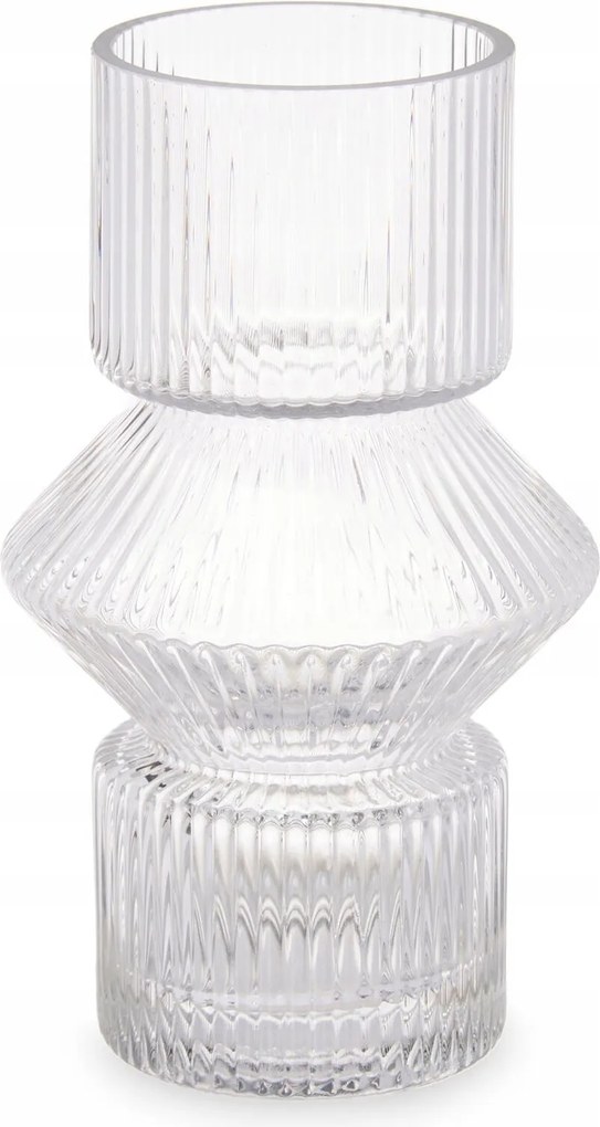 Üveg Váza, Bordázott Üvegből, 9,5 x 16,5 CM, Arte Regal