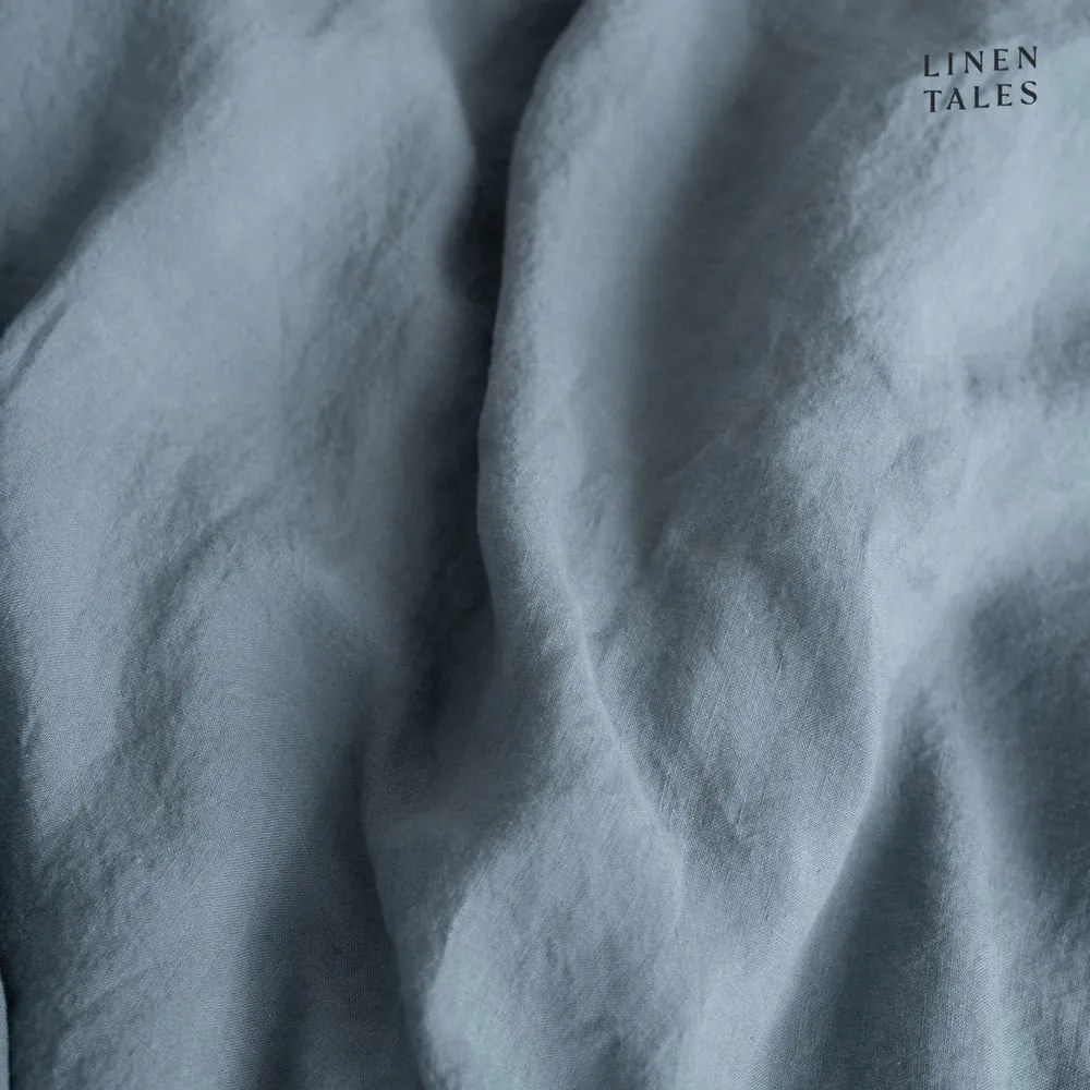 Világoskék kétszemélyes-hosszabbított len ágyneműhuzat 200x220 cm – Linen Tales