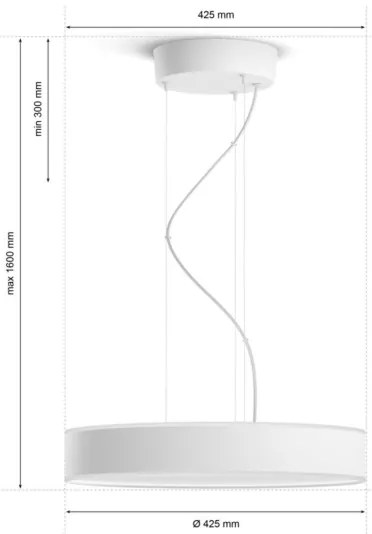 Philips - LED Dimmelhető csillár zsinóron Hue ENRAVE LED/33,5W/230V fehér + távirányító