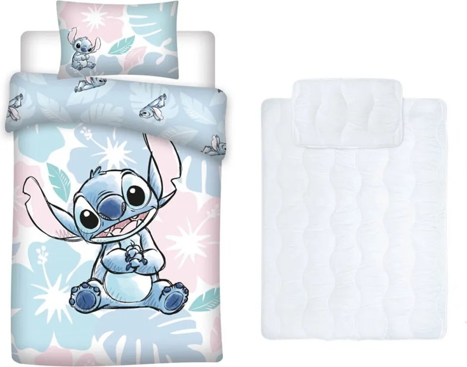 Disney Lilo és Stitch, A csillagkutya Pastel gyerek, ovis ágyneműhuzat és paplan/párna szett 100x135 cm 40x60 cm
