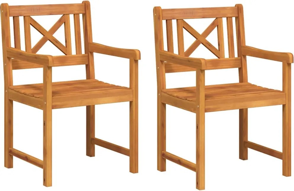 vidaXL Kerti Szék 2 pcs 56 x 56 x 90 cm Tömör Akácfa