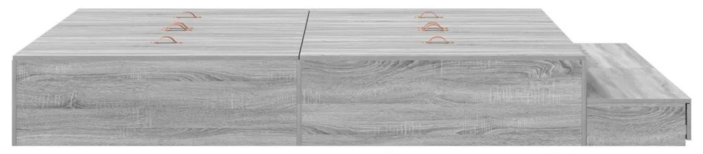 Ágykeret tárolóval Szürke sonoma 236.5 x 160 x 31.5 cm Faanyag