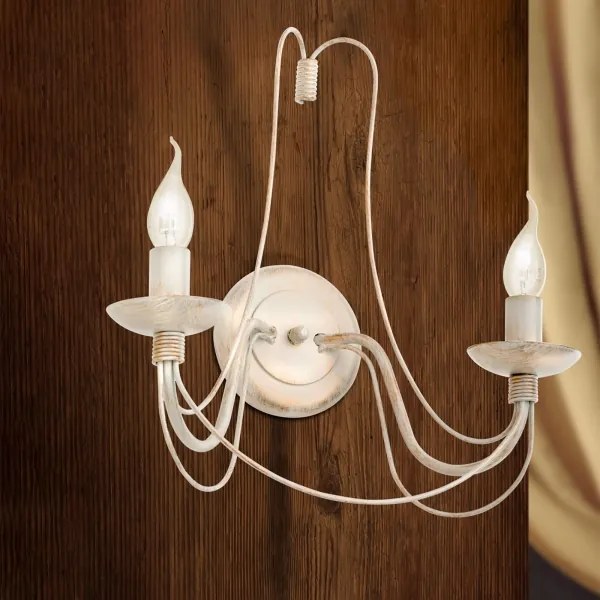 Orion WA 2-809/2 - Fali lámpa VELA 2xE14/40W/230V fehér/arany/patinás