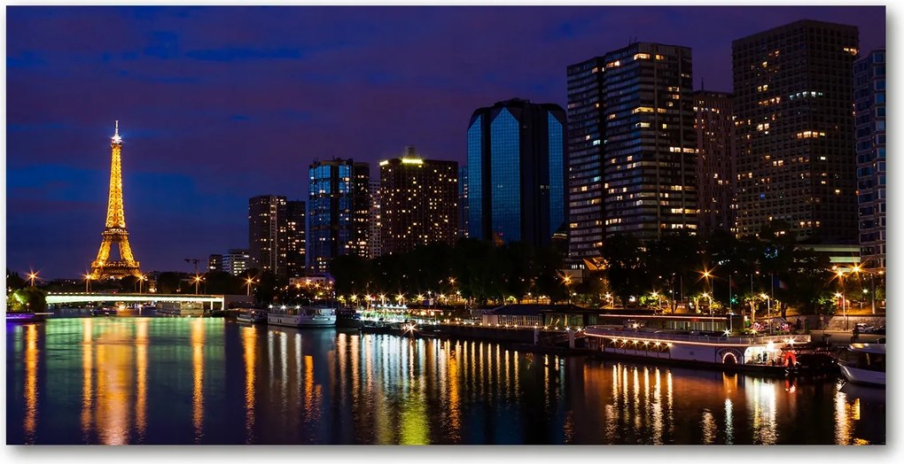 Fotó vászonkép edzett üveg Párizs éjszaka 140x70