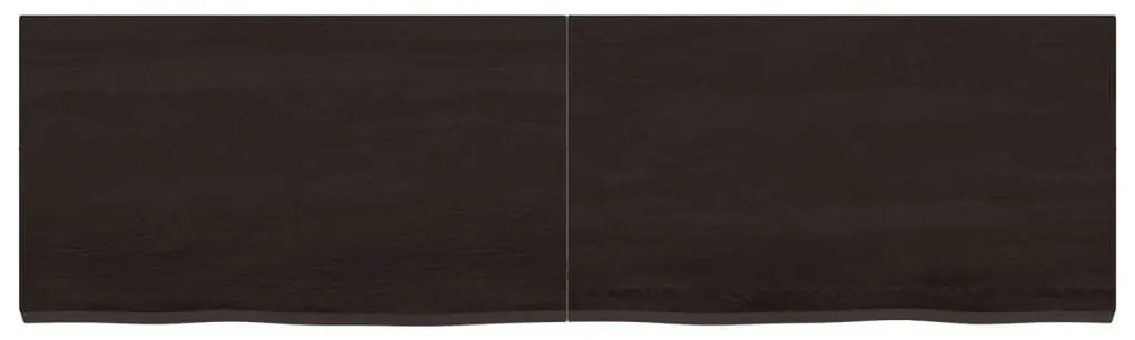 sötétbarna kezelt tömör tölgyfa fali polc 140 x 40 x (2-4) cm