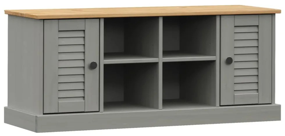 VIGO szürke tömör fenyőfa cipőtároló pad 106 x 35 x 45 cm