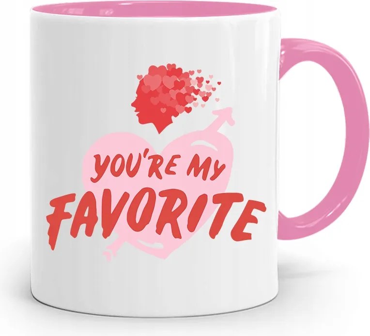 Rózsaszín Bögre Lányoknak You're My Favorite nyomott mintával