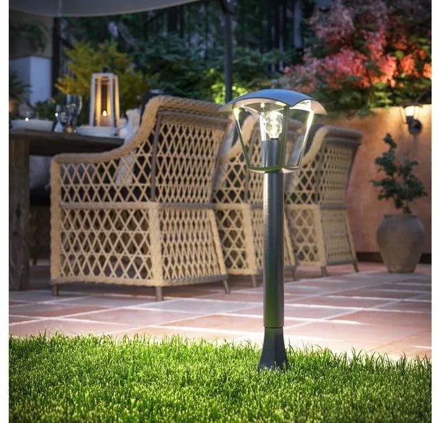 Lámpa Kerti lámpatest MARINA-P, E7, MAX. 20W, IP54, AC220-240V, 50-60Hz, oszlop, fekete