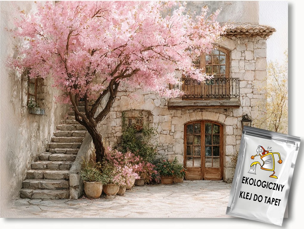 Fotótapéta Flizelina Tájkép Franciaország Provence Villa Virágok 416x254 ragasztó