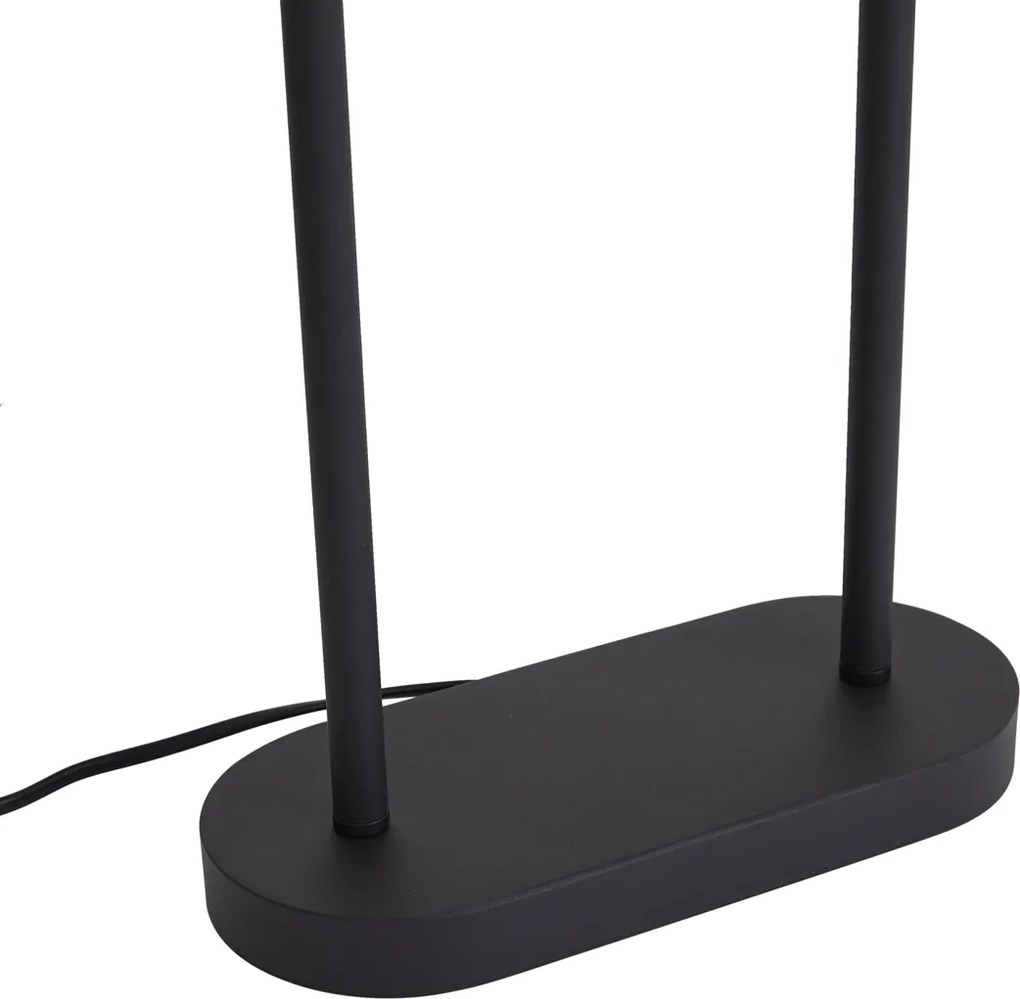 Asztali lámpa fekete, fekete ovális búrával 35 cm - Thijmen